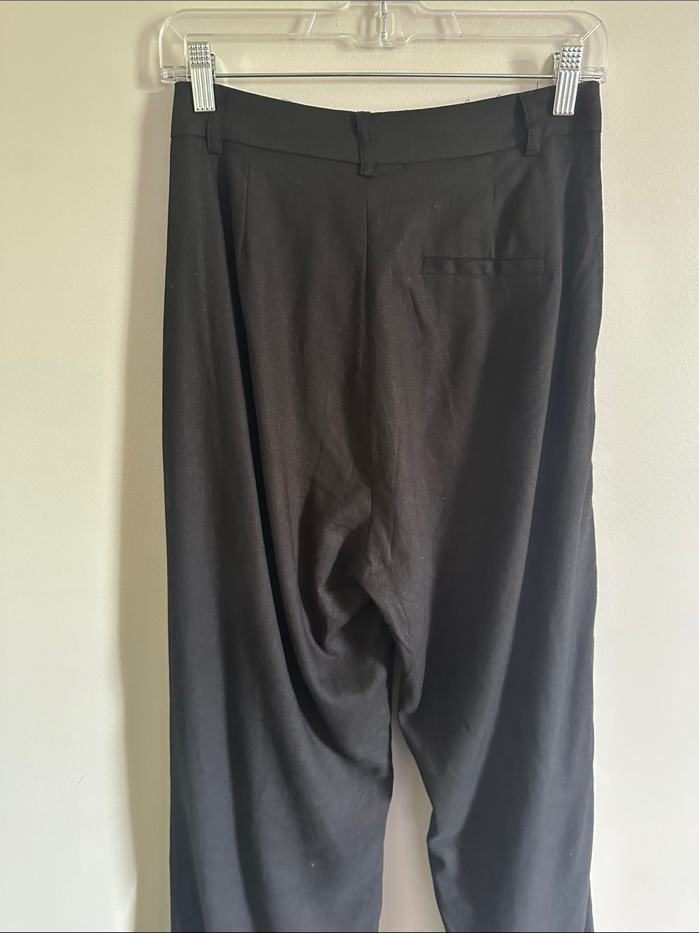 Black linen like Wide-Leg Dress Pants - Picture 5 of 5